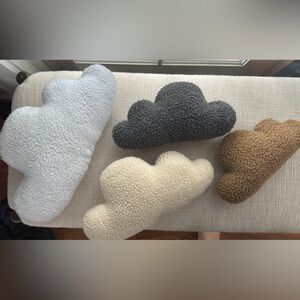 Cloud Shaped Plush Pillows Set Sherpa